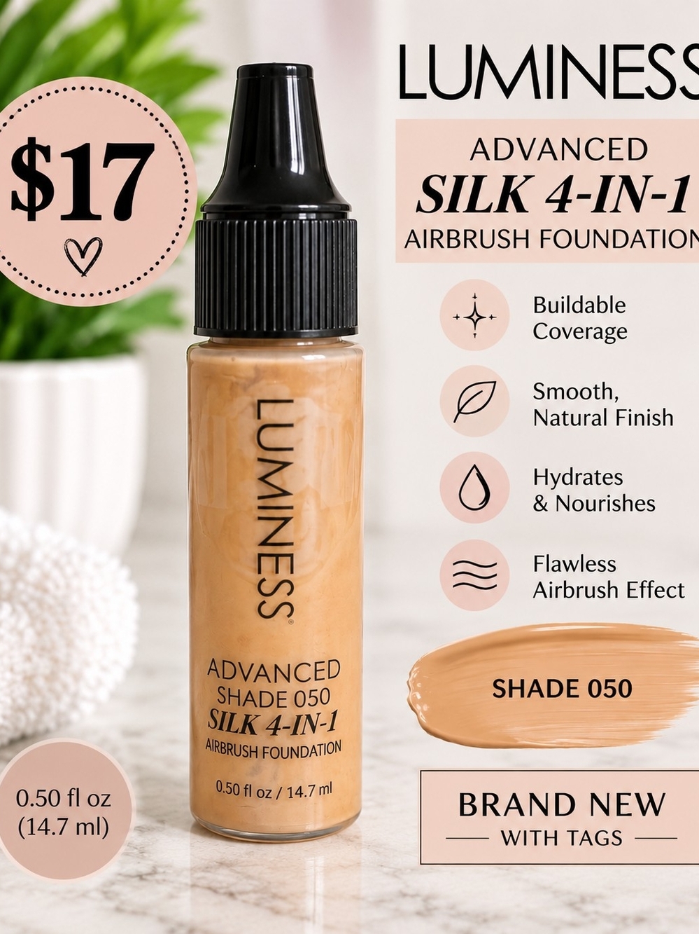Luminess Airbrush Foundation - Shade 050 Beige